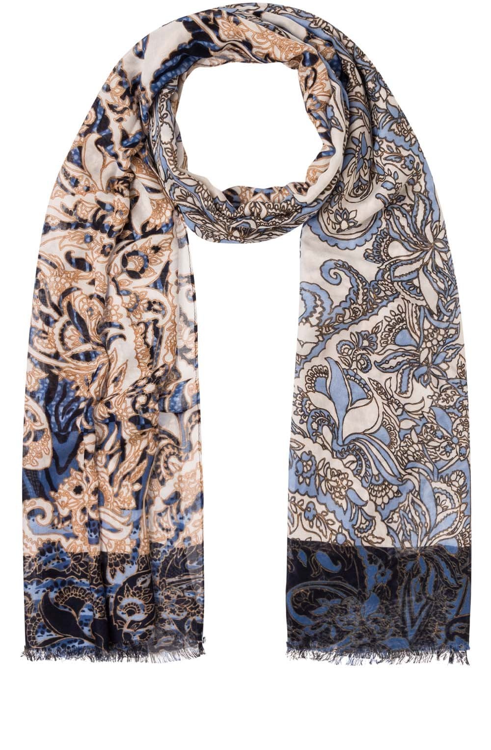 Navy Patterned Scarf