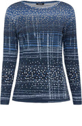 Navy Patterned Top