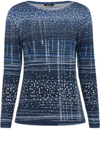 Navy Patterned Top