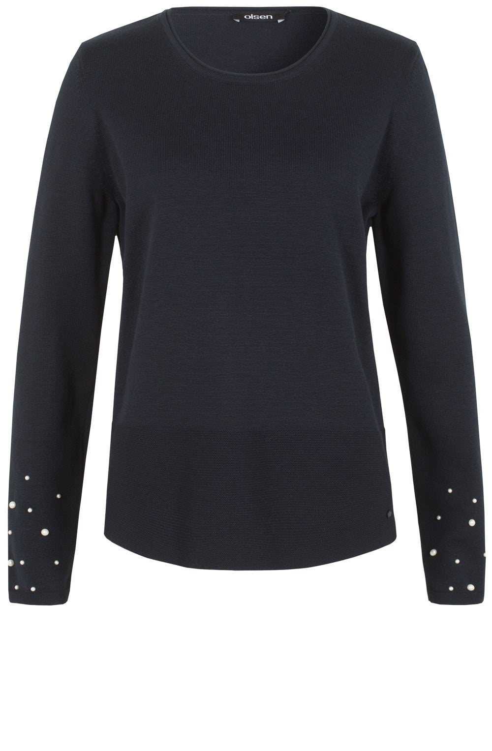 Navy Pearl Detailed Sweater