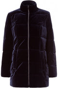 Navy Quilted Velvet Coat