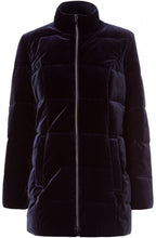 Navy Quilted Velvet Coat