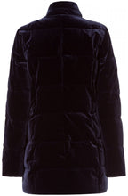 Navy Quilted Velvet Coat
