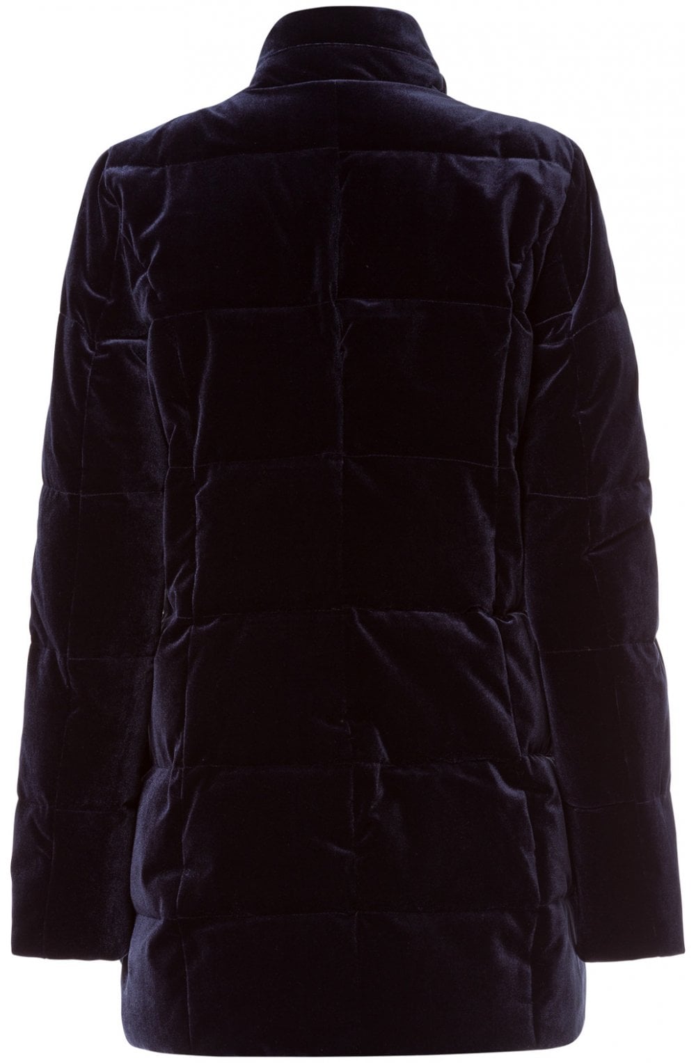 Navy Quilted Velvet Coat