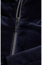 Navy Quilted Velvet Coat
