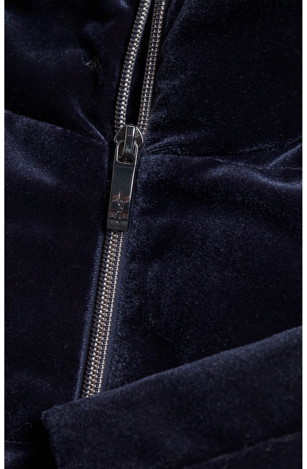 Navy Quilted Velvet Coat