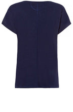 Navy & Red Paisley Print Top