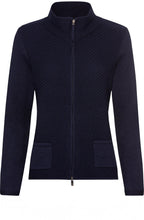 Navy Ribbed Front Cardigan
