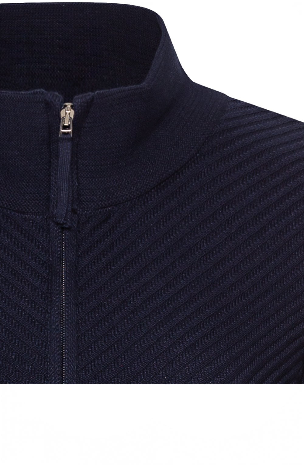 Navy Ribbed Front Cardigan