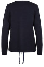 Navy Ribbed Knit Cardigan
