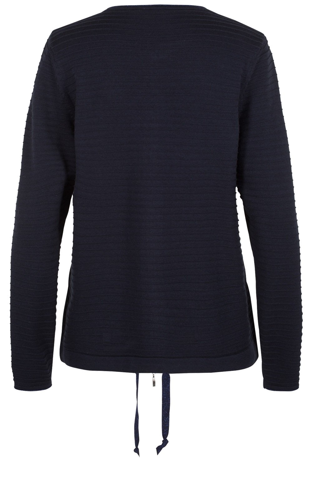 Navy Ribbed Knit Cardigan