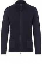 Navy Ribbed Knit Cardigan