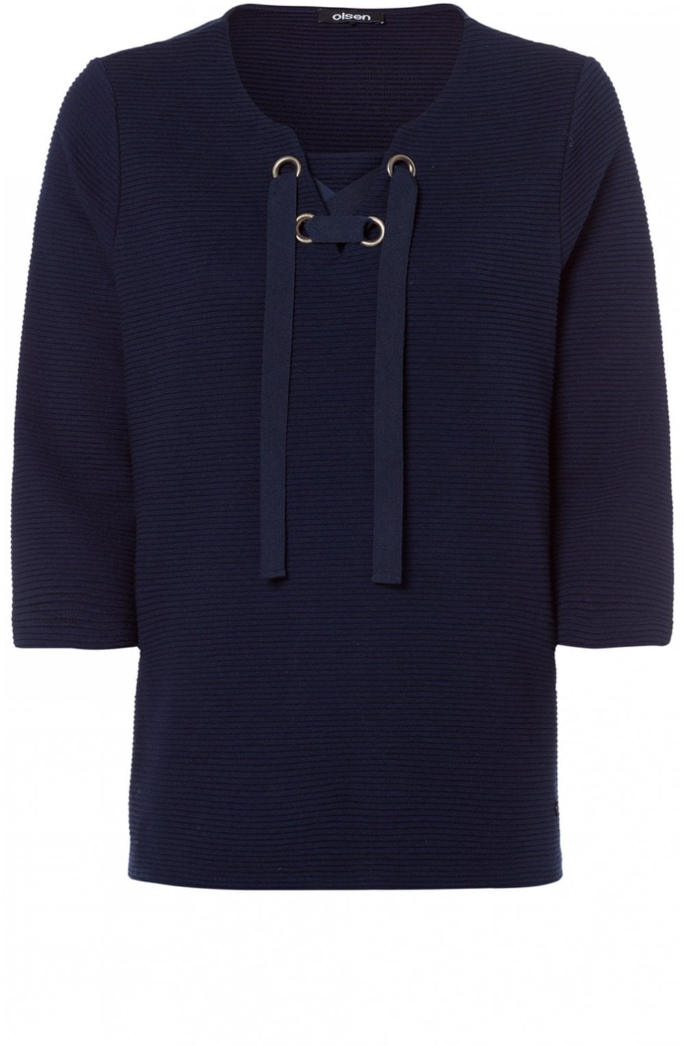 Navy Ribbed Knit Jumper