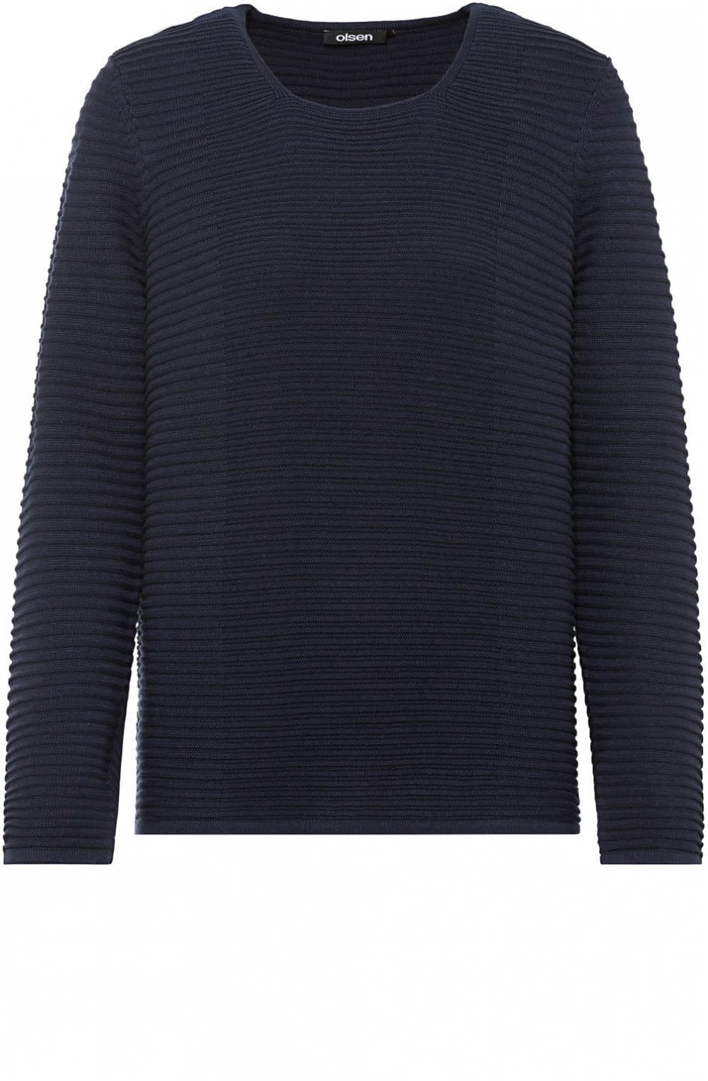 Navy Ribbed Knit Jumper