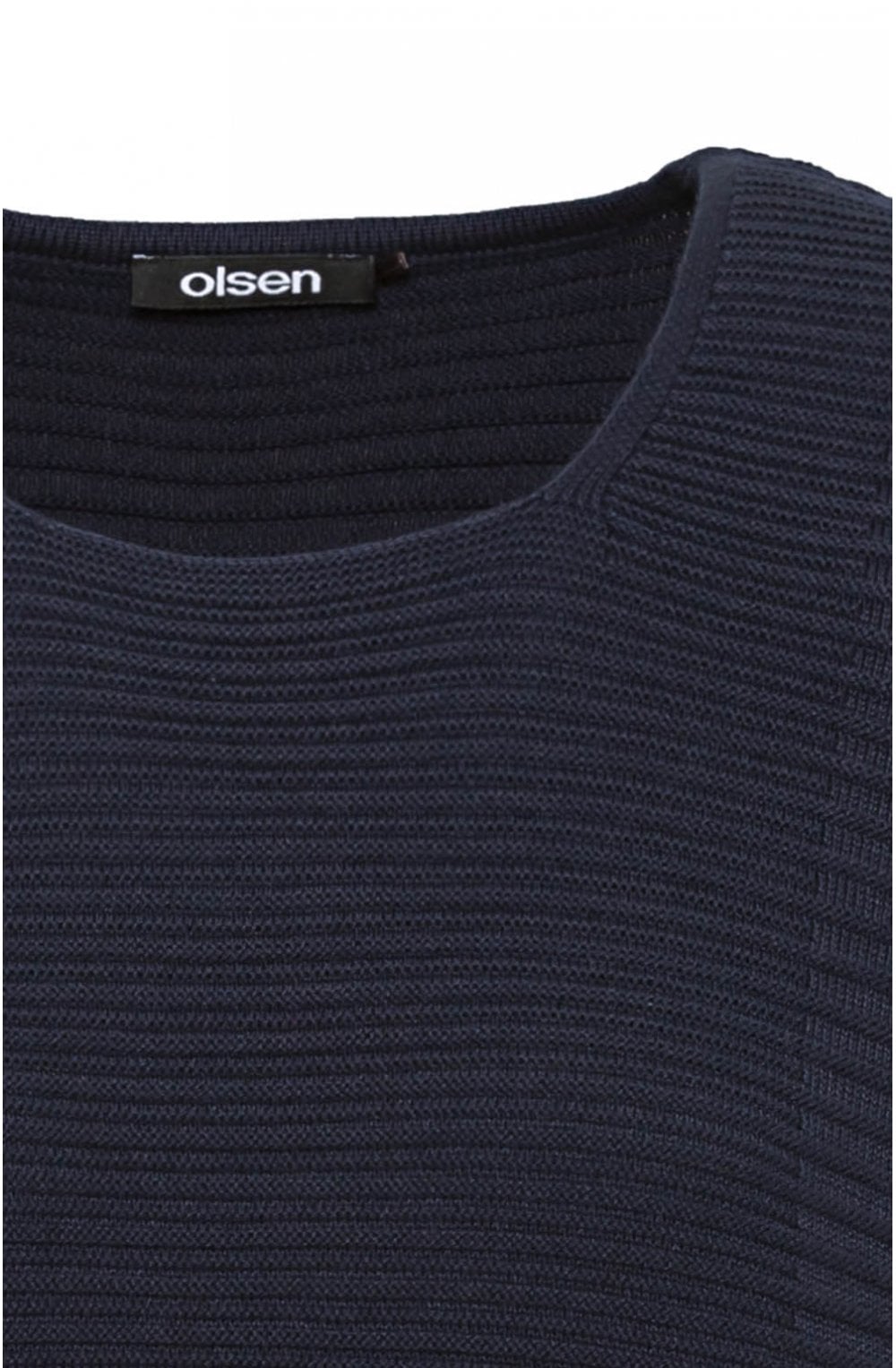 Navy Ribbed Knit Jumper