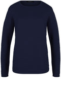 Navy Ribbed Knit Sweater