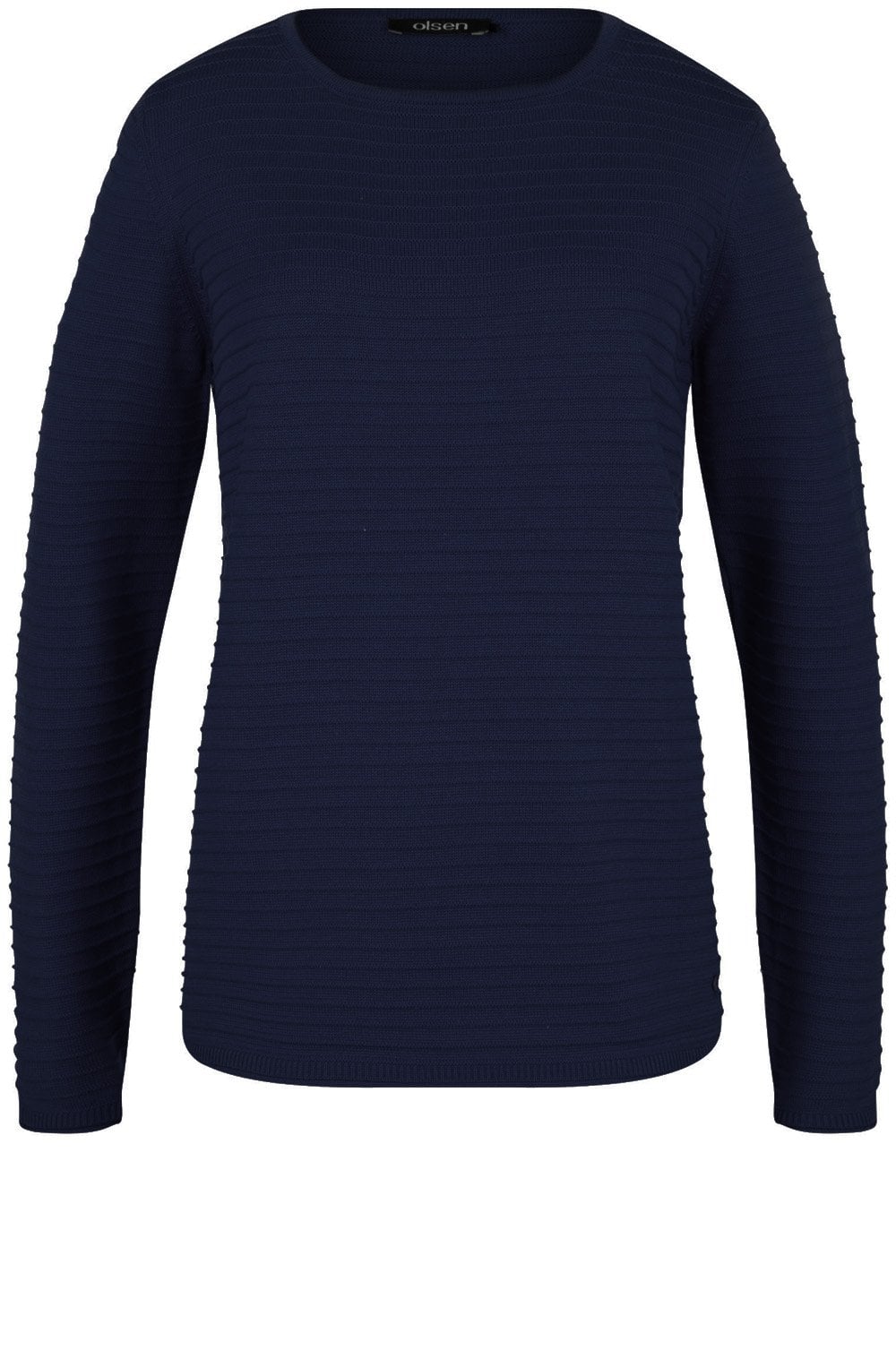 Navy Ribbed Knit Sweater
