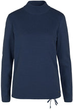 Navy Ribbed Knit Sweater