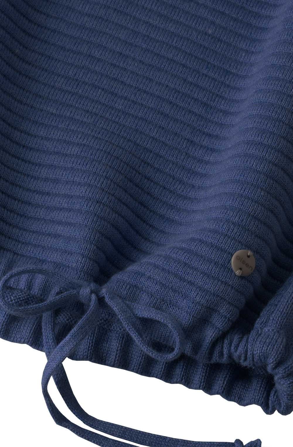 Navy Ribbed Knit Sweater