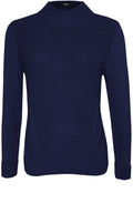 Navy Ribbed Knit Sweater