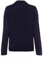 Navy Ribbed Zip Front Cardigan