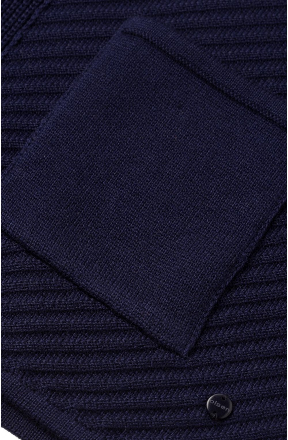 Navy Ribbed Zip Front Cardigan