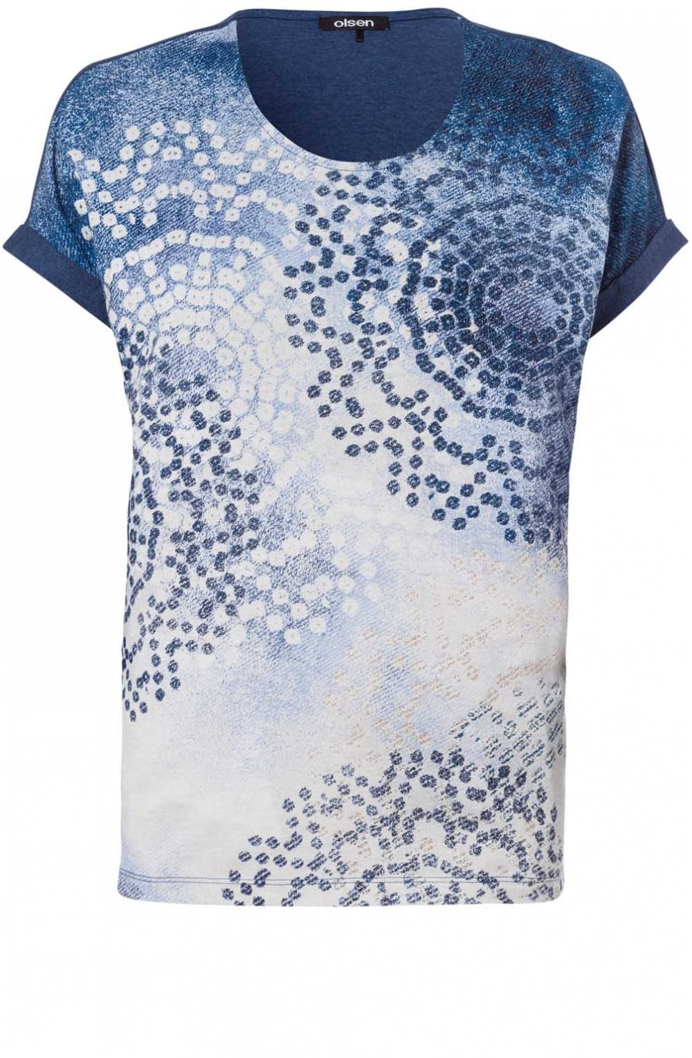 Navy Spot Design Top