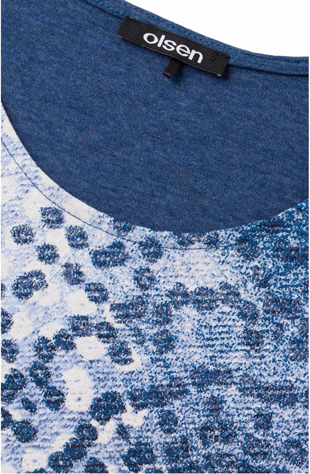 Navy Spot Design Top