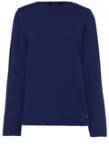 Navy Textured Ribbed Jumper