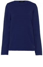 Navy Textured Ribbed Jumper