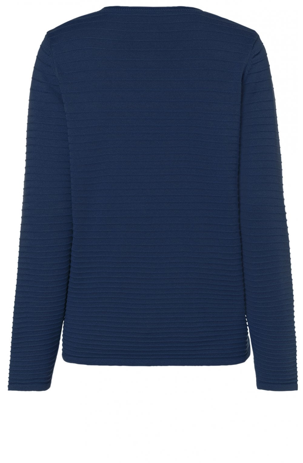Navy Textured Ribbed Jumper