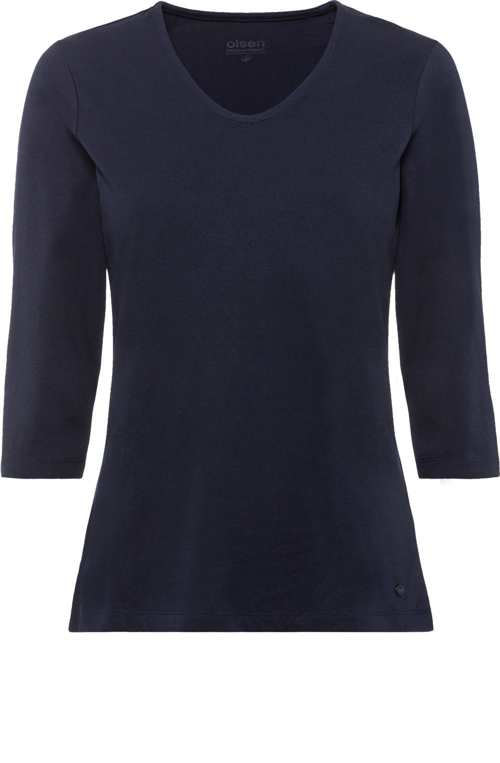 Navy V Neck Sleeved Top