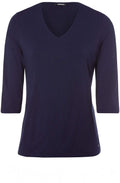 Navy V Neck Top