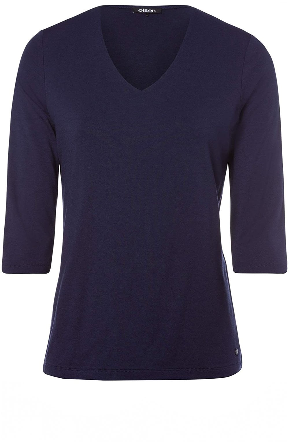 Navy V Neck Top