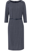 Navy & White Print Dress