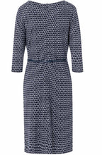 Navy & White Print Dress