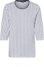 Navy & White Spot Print Top