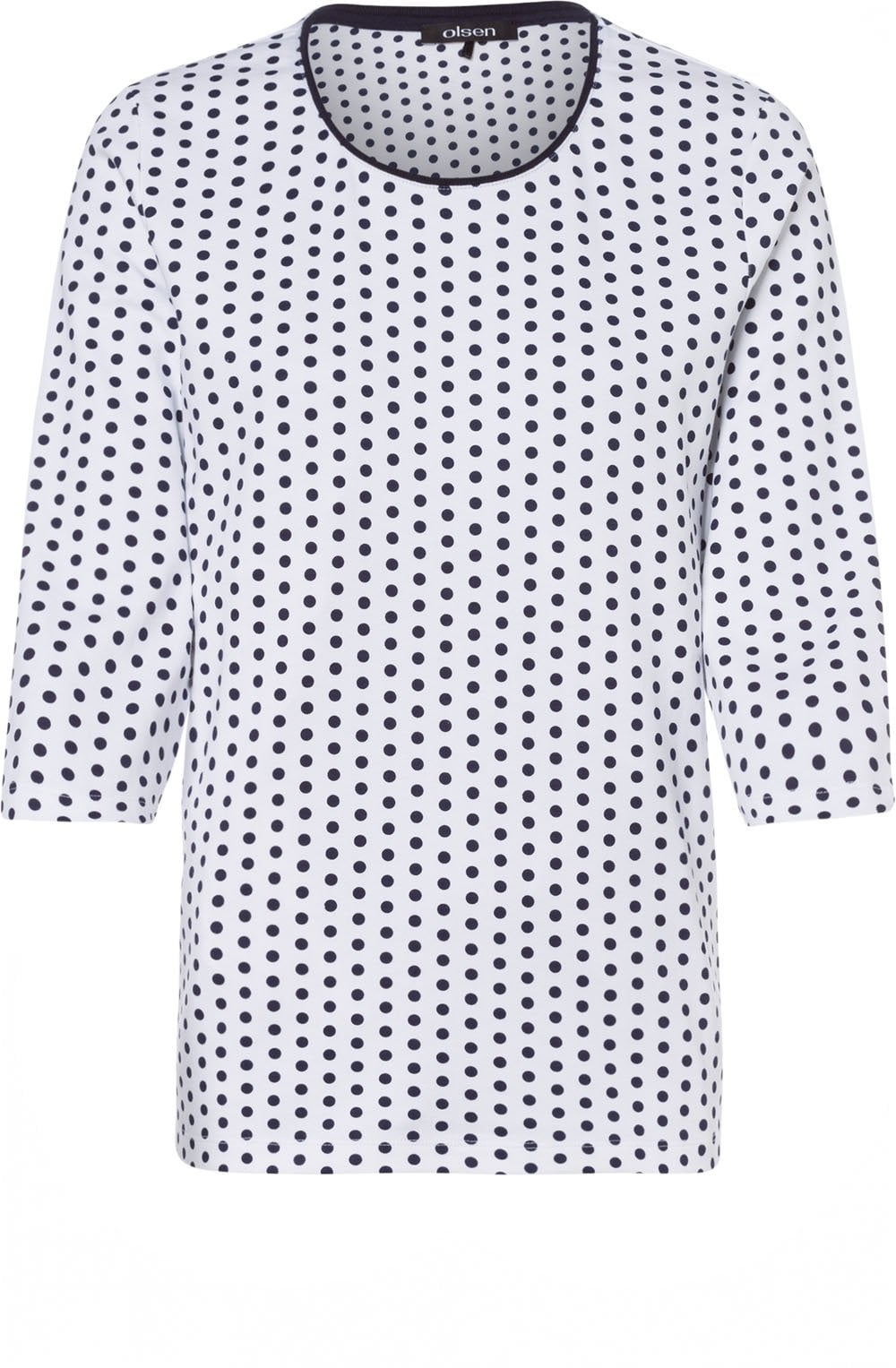 Navy & White Spot Print Top