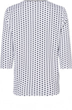 Navy & White Spot Print Top
