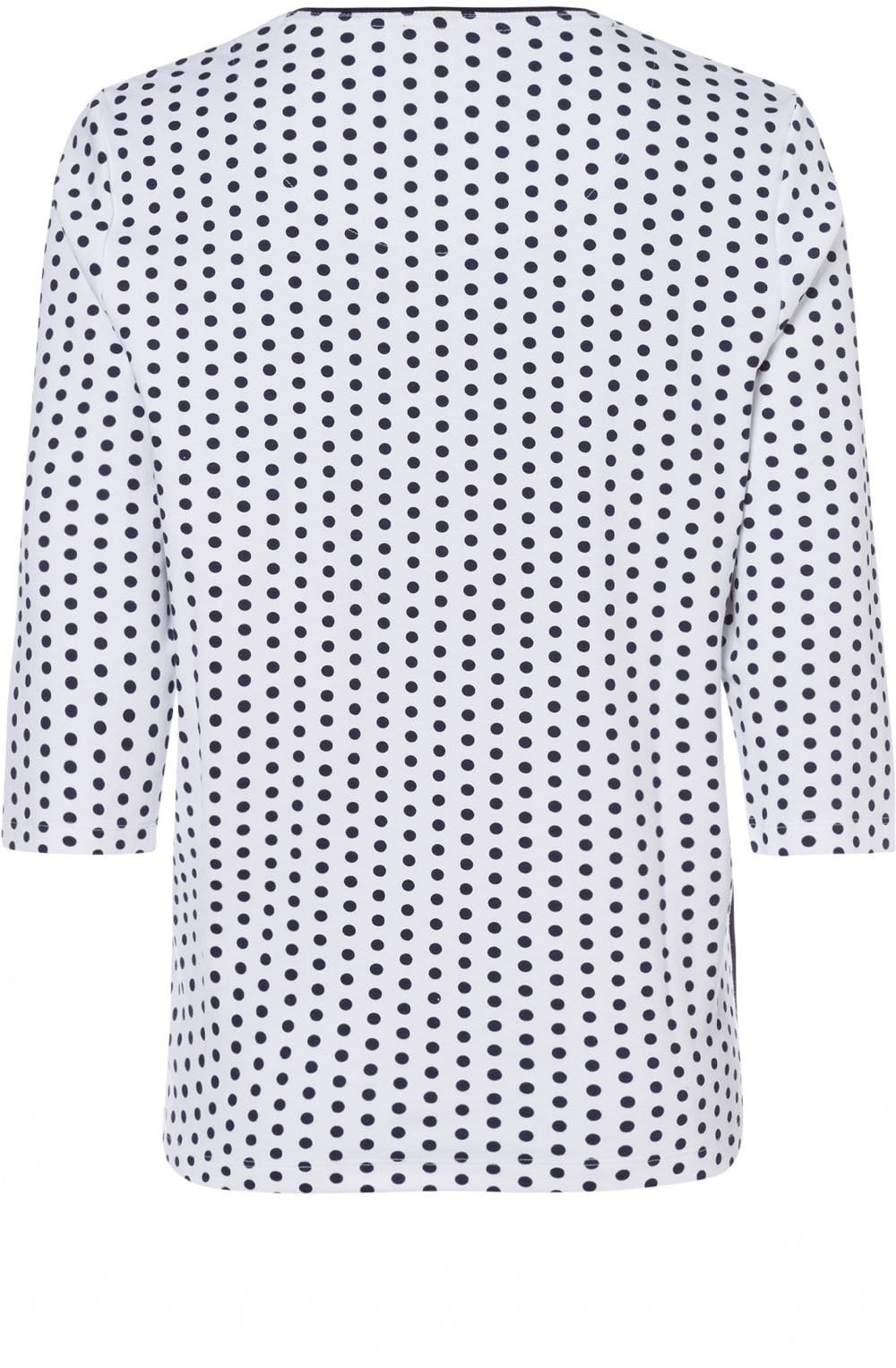 Navy & White Spot Print Top