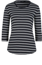 Navy & White Striped Top