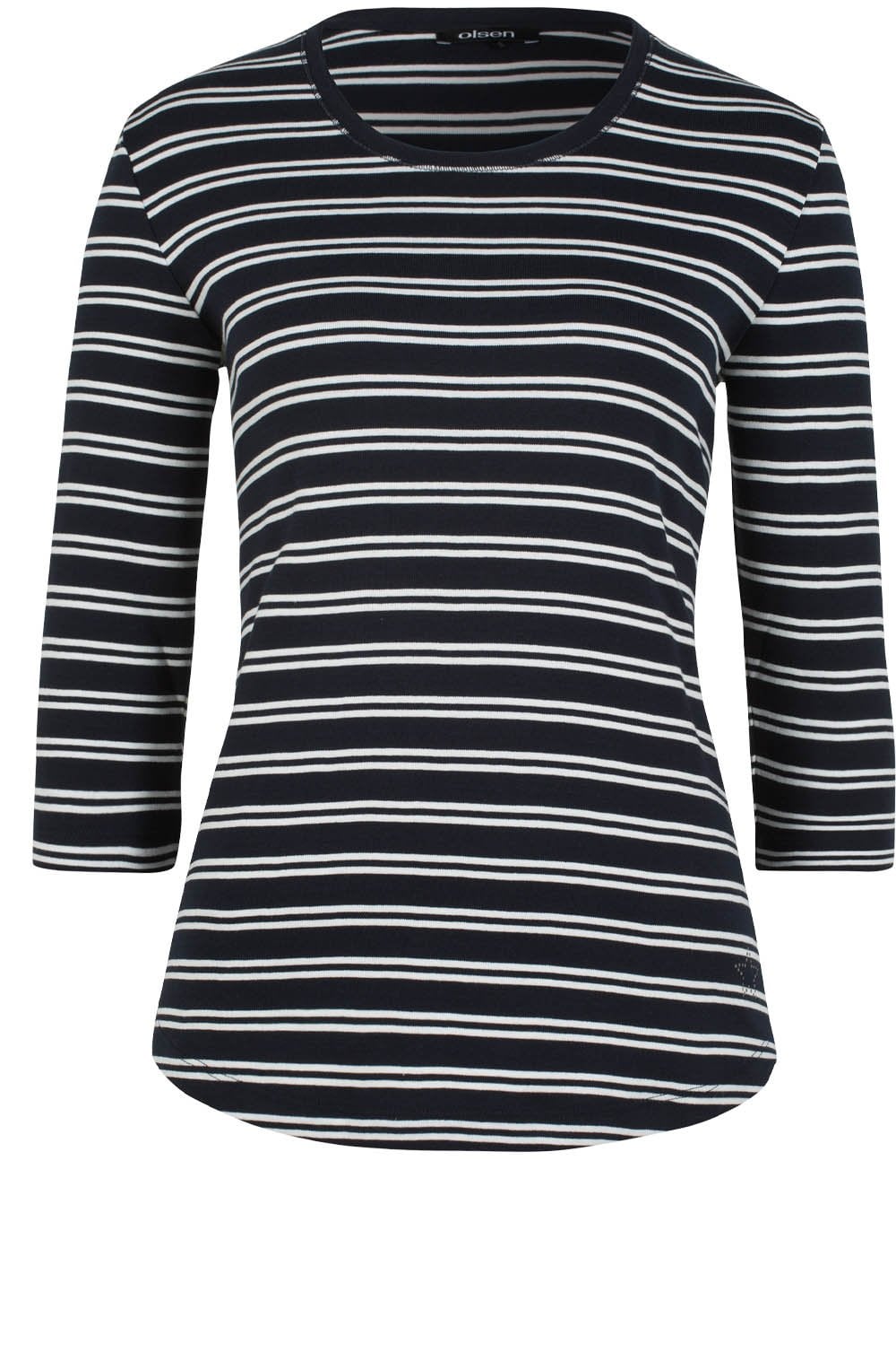 Navy & White Striped Top