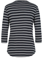 Navy & White Striped Top