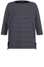 Navy & White Striped Top