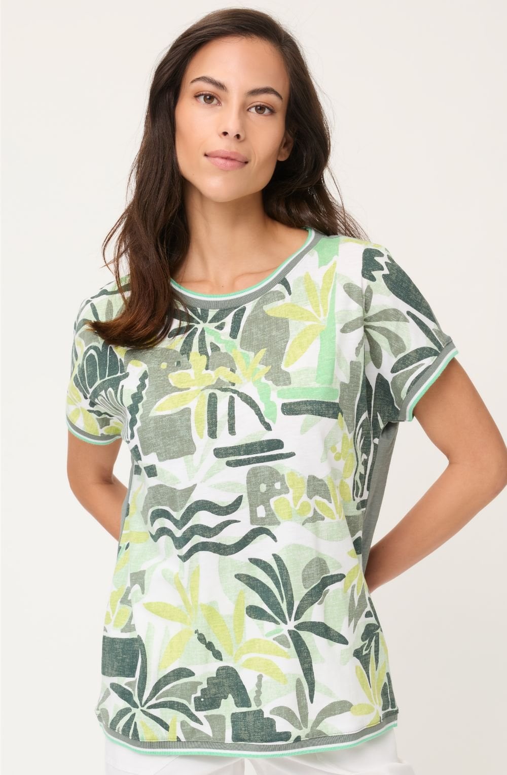 Neo Safari Khaki and Lime Cosima T-Shirt