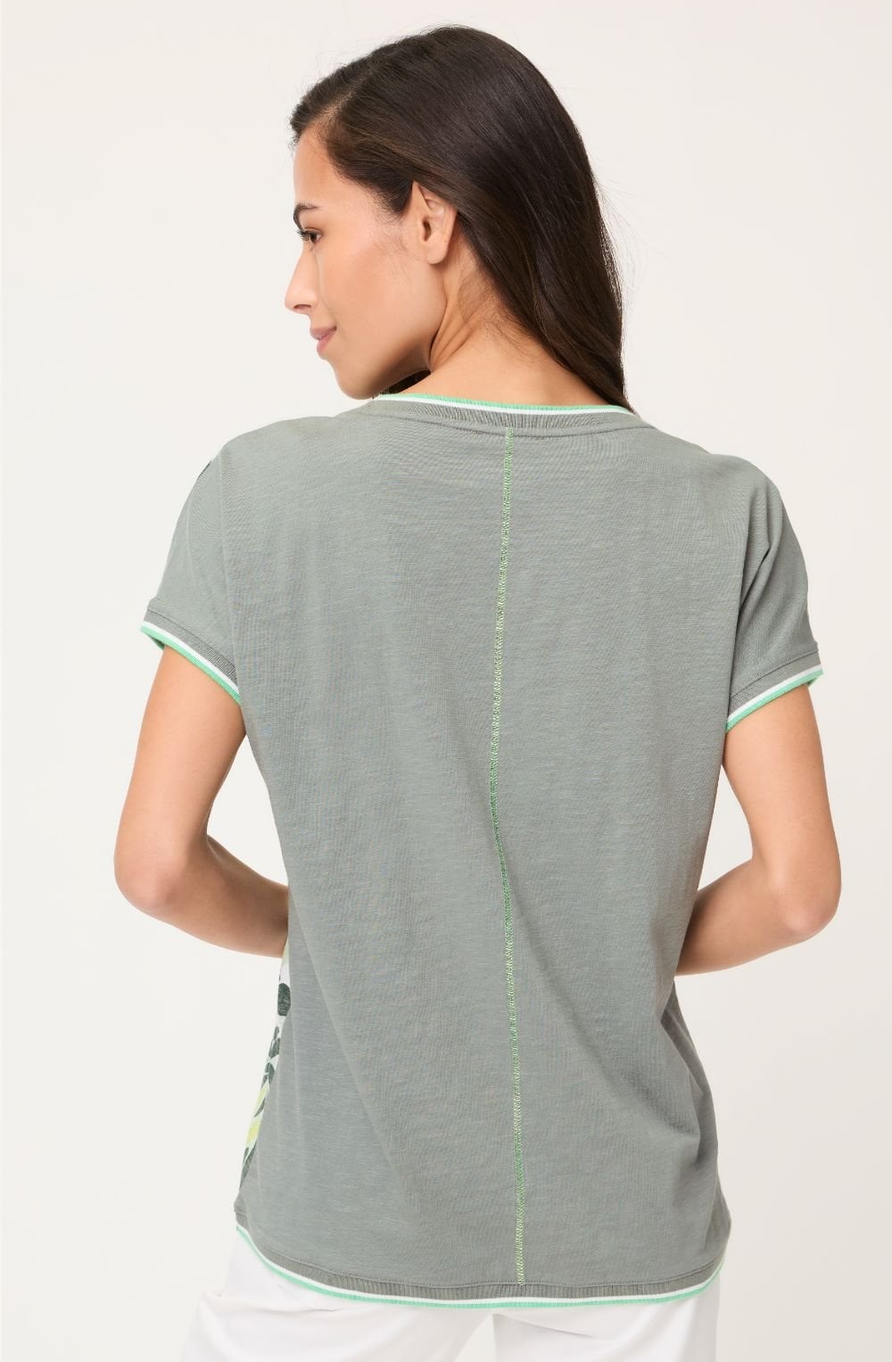 Neo Safari Khaki and Lime Cosima T-Shirt