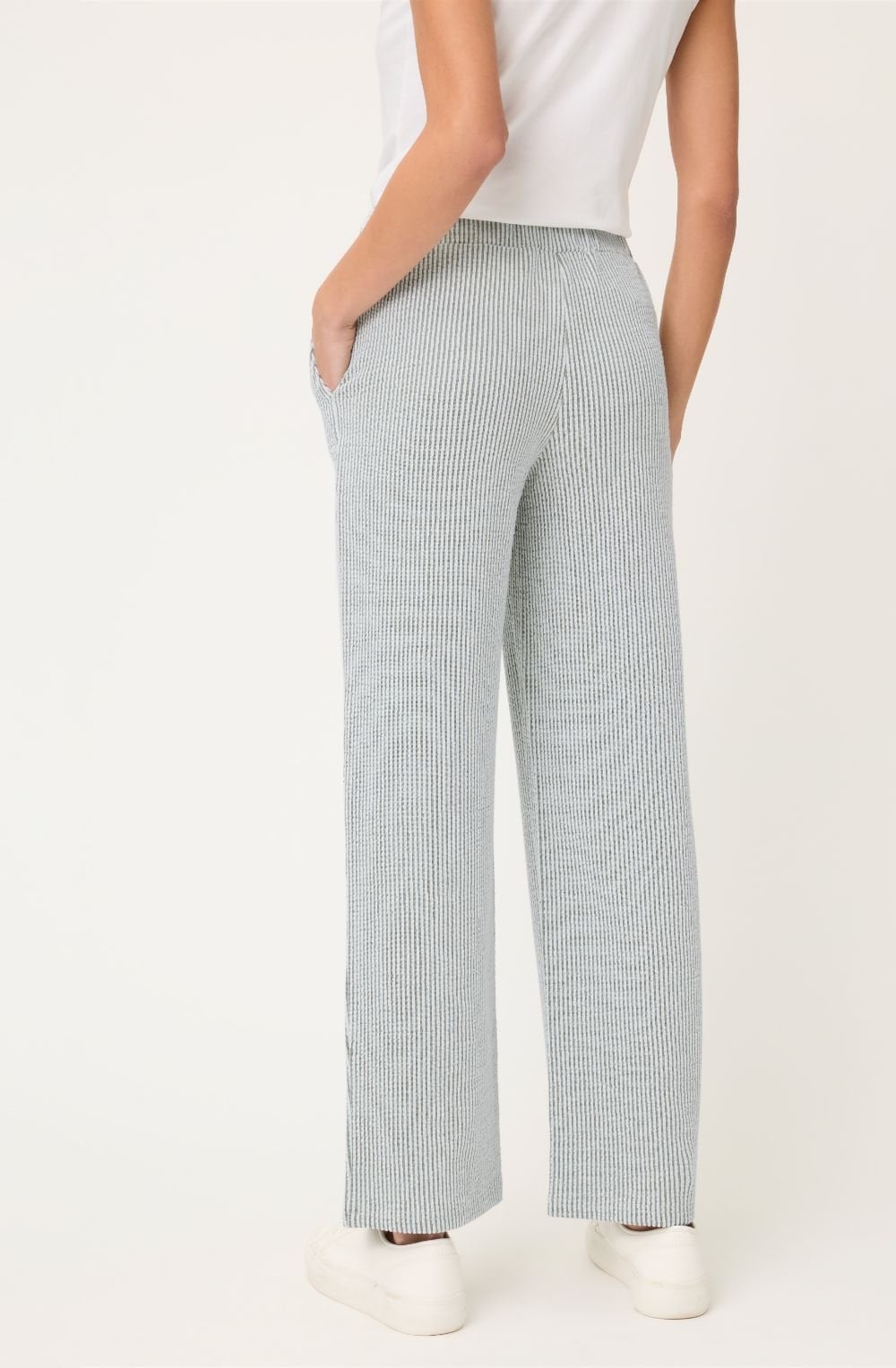 Neo Safari Khaki Pin Striped Anna Trousers
