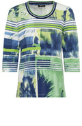 Night Blue and Green Tropical Hannah Top