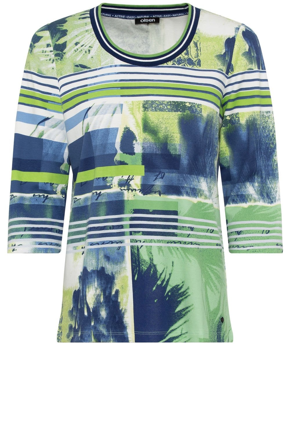 Night Blue and Green Tropical Hannah Top