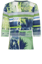 Night Blue and Green Tropical Hannah Top